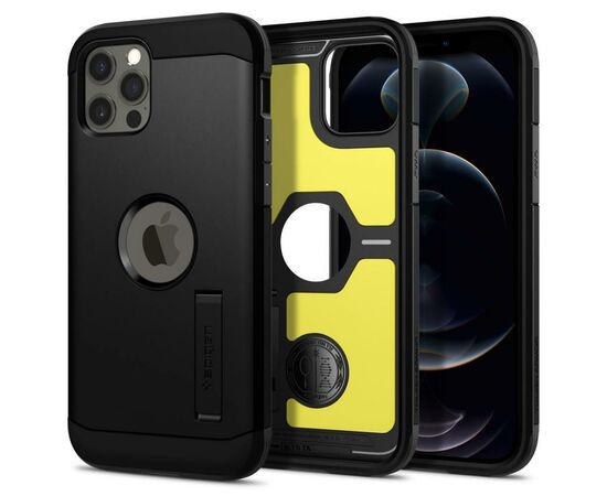 Чехол для моб. телефона Spigen iPhone 12 / 12 Pro Tough Armor, Black (ACS01710), изображение 2 Чехол для моб. телефона Spigen iPhone 12 / 12 Pro Tough Armor, Black (ACS01710), изображение 2