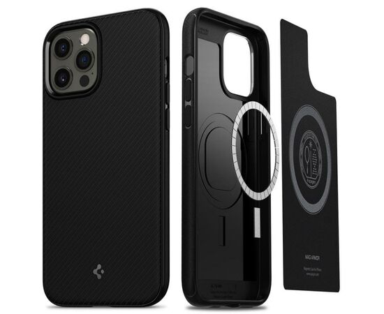 Чехол для моб. телефона Spigen Apple iPhone 12 Pro Max Mag Armor, Black (ACS01864), изображение 7 Чехол для моб. телефона Spigen Apple iPhone 12 Pro Max Mag Armor, Black (ACS01864), изображение 7