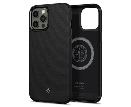 Чехол для моб. телефона Spigen Apple iPhone 12 Pro Max Mag Armor, Black (ACS01864), изображение 9 Чехол для моб. телефона Spigen Apple iPhone 12 Pro Max Mag Armor, Black (ACS01864), изображение 9