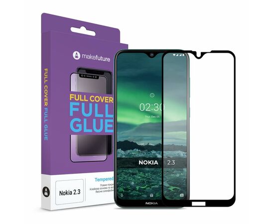 Стекло защитное MakeFuture Nokia 2.3 Full Cover Full Glue (MGF-N23)