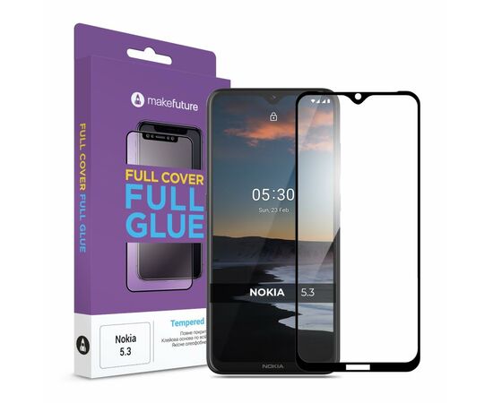 Скло захисне MakeFuture Nokia 5.3 Full Cover Full Glue (MGF-N53)