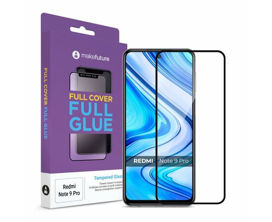 Стекло защитное MakeFuture Xiaomi Redmi Note 9 Pro Full Cover Full Glue (MGF-XRN9P)