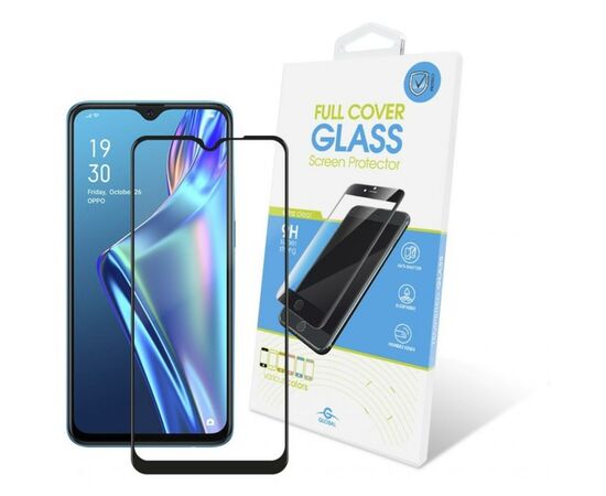 Скло захисне Global Full Glue Oppo A12 (black) (1283126503061)