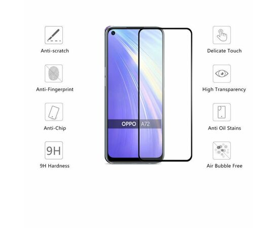 Скло захисне Drobak OPPO A72 Full Cover Full Glue (Black) (121298) (121298), зображення 2 Скло захисне Drobak OPPO A72 Full Cover Full Glue (Black) (121298) (121298), зображення 2