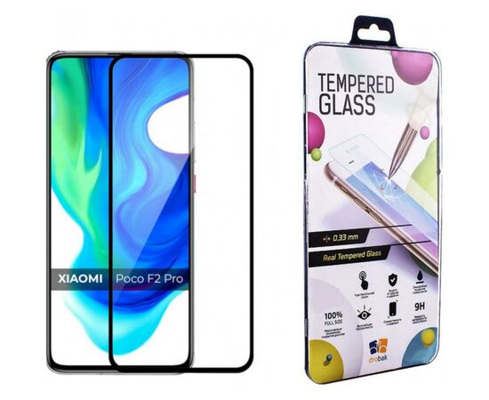 Стекло защитное Drobak Poco F2 Pro Full Cover Full Glue (Black) (222222) (222222)