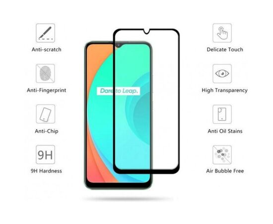 Стекло защитное Drobak Realme C11 Full Cover Full Glue (Black) (222223) (222223), изображение 2