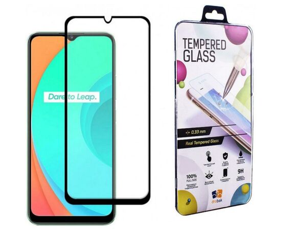 Стекло защитное Drobak Realme C11 Full Cover Full Glue (Black) (222223) (222223)