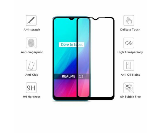 Стекло защитное Drobak Realme C3 Full Cover Full Glue (Black) (222224) (222224), изображение 2 Стекло защитное Drobak Realme C3 Full Cover Full Glue (Black) (222224) (222224), изображение 2