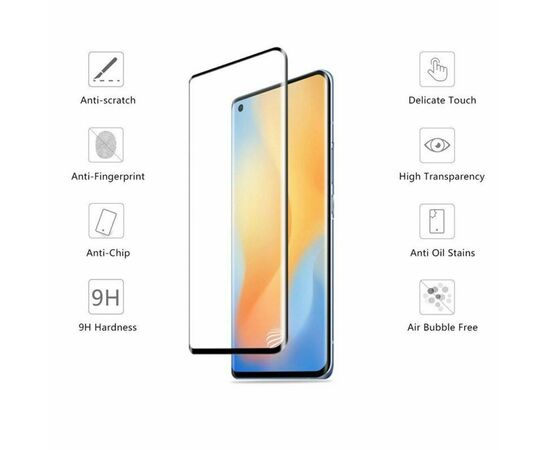 Стекло защитное Drobak Vivo X50 Pro Full Cover Full Glue (Black) (222228) (222228), изображение 2 Стекло защитное Drobak Vivo X50 Pro Full Cover Full Glue (Black) (222228) (222228), изображение 2