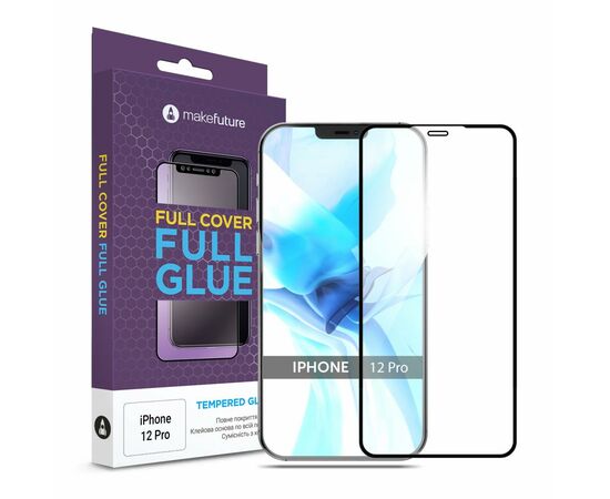 Скло захисне MakeFuture Apple iPhone 12 Pro Full Cover Full Glue (MGF-AI12P)