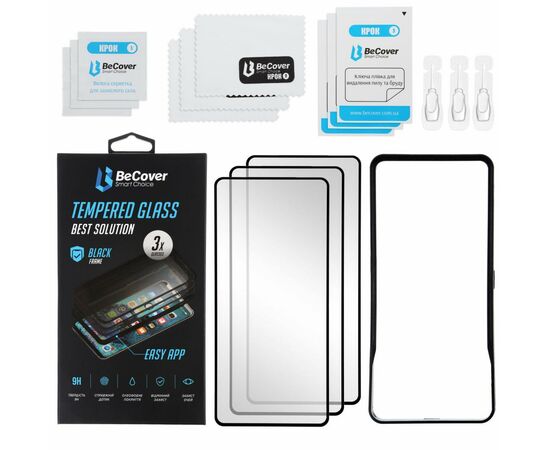 Стекло защитное BeCover Premium 3 шт Easy Installation Xiaomi Redmi 9 Black (705478), изображение 2 Стекло защитное BeCover Premium 3 шт Easy Installation Xiaomi Redmi 9 Black (705478), изображение 2