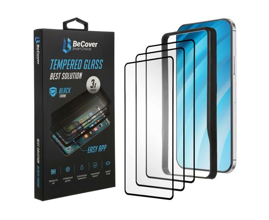 Стекло защитное BeCover Premium 3 шт Easy Installation Xiaomi Redmi Note 9 / 10X Bla (705482)