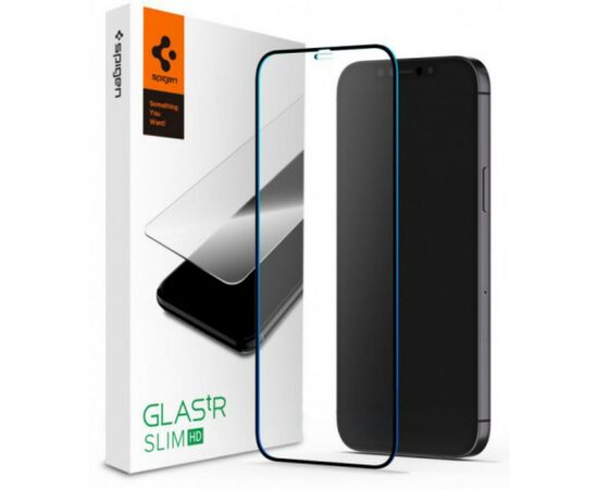 Стекло защитное Spigen iPhone 12 mini FC Black HD (1Pack) (AGL01534)