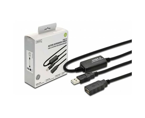 Дата кабель USB 2.0 AM/AF 10.0m active Digitus (DA-73100-1), изображение 2 Дата кабель USB 2.0 AM/AF 10.0m active Digitus (DA-73100-1), изображение 2