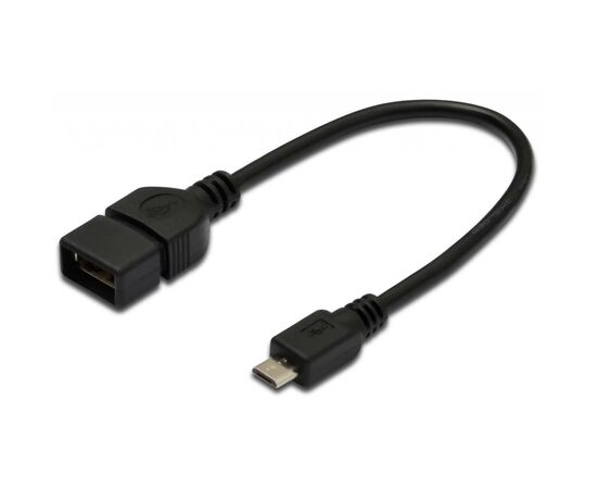 Дата кабель OTG USB 2.0 AF to Micro 5P 0.2m Digitus (AK-300309-002-S)