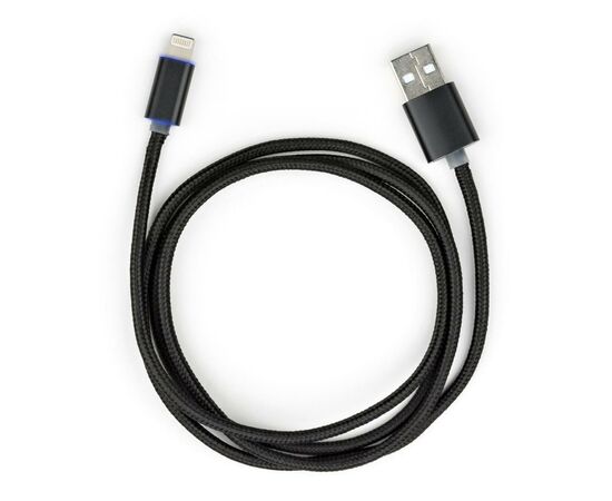 Дата кабель USB 2.0 AM to Lightning 1m LED black Vinga (VCPDCLLED1BK), изображение 3 Дата кабель USB 2.0 AM to Lightning 1m LED black Vinga (VCPDCLLED1BK), изображение 3