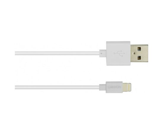 Дата кабель USB 2.0 AM to Lightning 1.0m MFI Canyon (CNS-MFICAB01W), изображение 2 Дата кабель USB 2.0 AM to Lightning 1.0m MFI Canyon (CNS-MFICAB01W), изображение 2