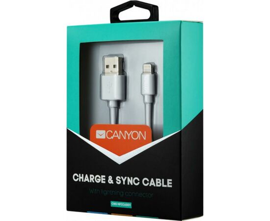 Дата кабель USB 2.0 AM to Lightning 1.0m MFI Canyon (CNS-MFICAB01W), изображение 3 Дата кабель USB 2.0 AM to Lightning 1.0m MFI Canyon (CNS-MFICAB01W), изображение 3