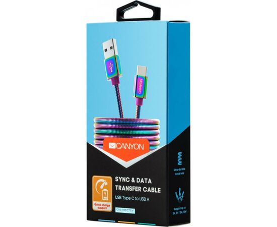 Дата кабель USB 2.0 AM to Type-C 1.2m Rainbow Canyon (CNS-USBC7RW), изображение 3 Дата кабель USB 2.0 AM to Type-C 1.2m Rainbow Canyon (CNS-USBC7RW), изображение 3