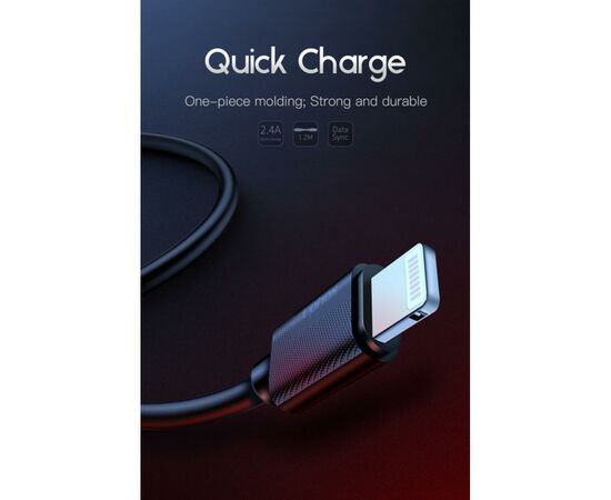 Дата кабель USB 2.0 AM to Lightning 1.2m Nets T-L801 Black T-Phox (T-L801 black), изображение 2 Дата кабель USB 2.0 AM to Lightning 1.2m Nets T-L801 Black T-Phox (T-L801 black), изображение 2