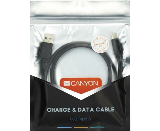 Дата кабель USB 2.0 AM to Type-C 1.8m 1A black Canyon (CNE-USBC2B), зображення 3 Дата кабель USB 2.0 AM to Type-C 1.8m 1A black Canyon (CNE-USBC2B), зображення 3