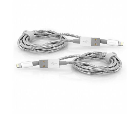 Дата кабель USB 2.0 AM to Lightning 1.0m + 1.0m silver Verbatim (48872)