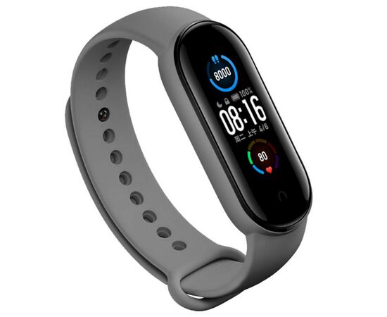 Ремешок для фитнес браслета BeCover Silicone для Xiaomi Mi Smart Band 5 Gray (705066)