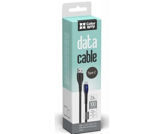 Дата кабель ColorWay USB 2.0 AM to Type-C 1.0m led black (CW-CBUC034-BK), изображение 5 Дата кабель ColorWay USB 2.0 AM to Type-C 1.0m led black (CW-CBUC034-BK), изображение 5