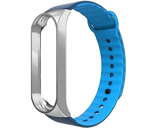 Ремінець до фітнес браслета Armorstandart Sport Silicone Band для Xiaomi Mi Band 3 Silver/Blue (ARM54515)