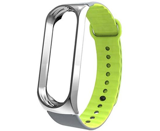 Ремешок для фитнес браслета Armorstandart Sport Silicone Band для Xiaomi Mi Band 3 Silver/Green (ARM54516)