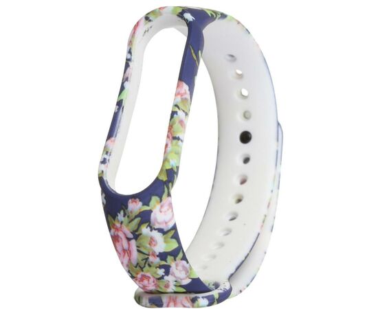 Ремешок для фитнес браслета Armorstandart для Xiaomi Mi Band 5 Blue With Flowers (ARM57015)