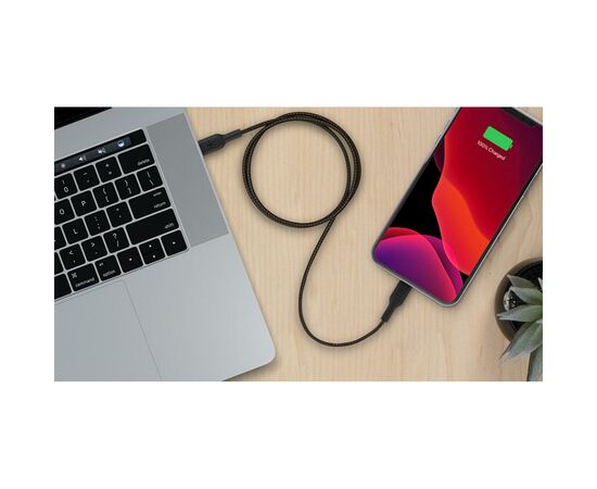 Дата кабель USB 2.0 AM to Lightning 1.0m BRAIDED black Belkin (CAA004BT1MBK), изображение 6 Дата кабель USB 2.0 AM to Lightning 1.0m BRAIDED black Belkin (CAA004BT1MBK), изображение 6