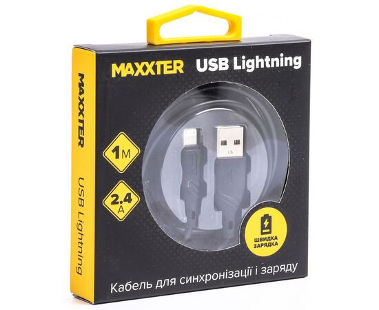 Дата кабель USB 2.0 AM to Lightning 1.0m Maxxter (UB-L-USB-02-1m), изображение 2 Дата кабель USB 2.0 AM to Lightning 1.0m Maxxter (UB-L-USB-02-1m), изображение 2
