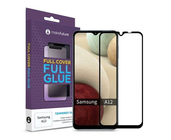 Скло захисне MakeFuture Samsung A12 Full Cover Full Glue (MGF-SA12)