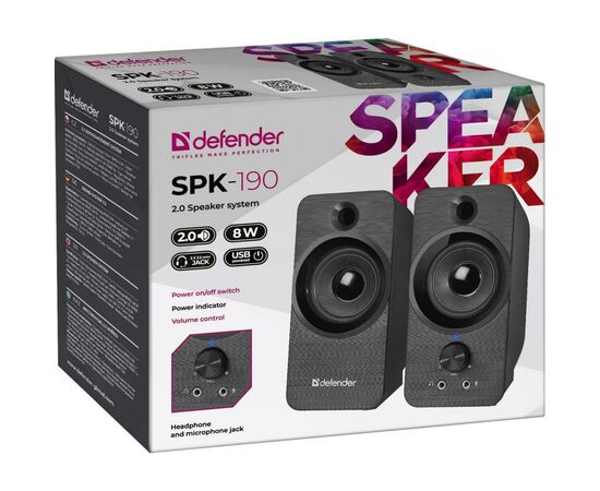 Акустическая система Defender SPK-190 Black (65190), изображение 3 Акустическая система Defender SPK-190 Black (65190), изображение 3