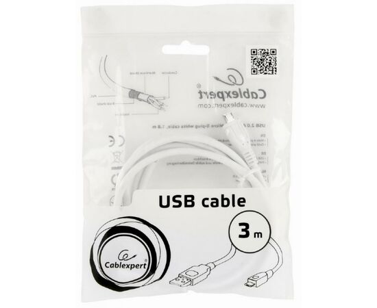 Дата кабель Cablexpert USB 2.0 AM to Micro 5P 3.0m (CCP-mUSB2-AMBM-W-10), изображение 4 Дата кабель Cablexpert USB 2.0 AM to Micro 5P 3.0m (CCP-mUSB2-AMBM-W-10), изображение 4