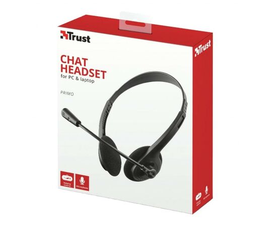 Навушники Trust Primo Chat 3.5mm BLACK (21665), зображення 7 Навушники Trust Primo Chat 3.5mm BLACK (21665), зображення 7