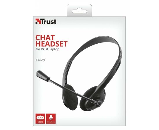 Навушники Trust Primo Chat 3.5mm BLACK (21665), зображення 8 Навушники Trust Primo Chat 3.5mm BLACK (21665), зображення 8