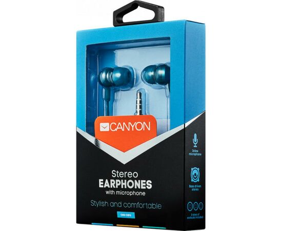 Наушники Canyon CNS-CEP3BG Turquoise (CNS-CEP3BG), изображение 5 Наушники Canyon CNS-CEP3BG Turquoise (CNS-CEP3BG), изображение 5