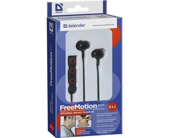 Навушники Defender FreeMotion B675 Black (63675), зображення 6 Навушники Defender FreeMotion B675 Black (63675), зображення 6
