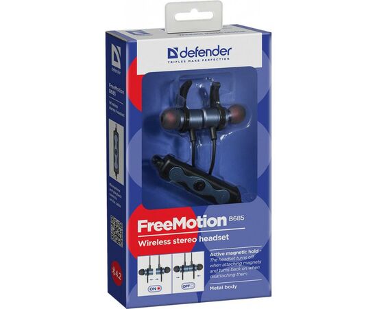 Наушники Defender FreeMotion B685 Metallic Blue (63685), изображение 7 Наушники Defender FreeMotion B685 Metallic Blue (63685), изображение 7