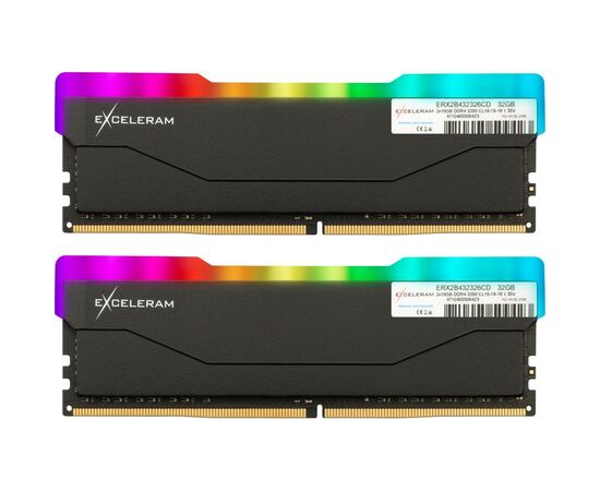 Модуль памяти для компьютера DDR4 32GB (2x16GB) 3200 MHz RGB X2 Series Black eXceleram (ERX2B432326CD)