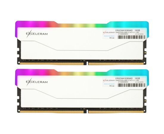 Модуль памяти для компьютера DDR4 16GB (2x8GB) 3600 MHz RGB X2 Series White eXceleram (ERX2W416369AD)