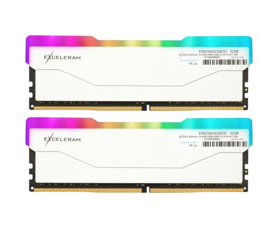 Модуль памяти для компьютера DDR4 32GB (2x16GB) 3200 MHz RGB X2 Series White eXceleram (ERX2W432326CD)