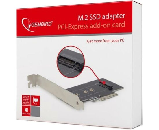 Контролер PCIe to M.2 22 mm low profile Gembird (PEX-M2-01), зображення 4 Контролер PCIe to M.2 22 mm low profile Gembird (PEX-M2-01), зображення 4