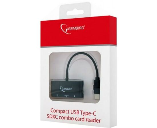 Считыватель флеш-карт Gembird Type-C SD/TF + USB2.0 (UHB-CR3-02), изображение 2 Считыватель флеш-карт Gembird Type-C SD/TF + USB2.0 (UHB-CR3-02), изображение 2