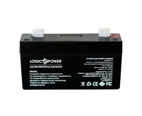 Батарея к ИБП LogicPower LPM 6В 1.3 Ач (4157), изображение 3 Батарея к ИБП LogicPower LPM 6В 1.3 Ач (4157), изображение 3
