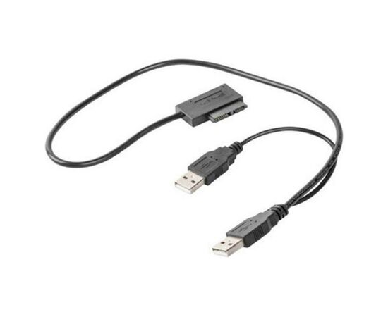 Переходник USB 2.0 to Slimline SATA 13 pin Cablexpert (A-USATA-01), изображение 2 Переходник USB 2.0 to Slimline SATA 13 pin Cablexpert (A-USATA-01), изображение 2