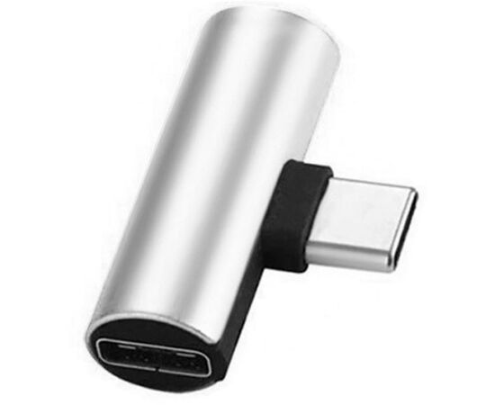 Переходник Type-C to Jack 3.5 мм 1.0m 2in1 XoKo (AC-205-SLV), изображение 2 Переходник Type-C to Jack 3.5 мм 1.0m 2in1 XoKo (AC-205-SLV), изображение 2