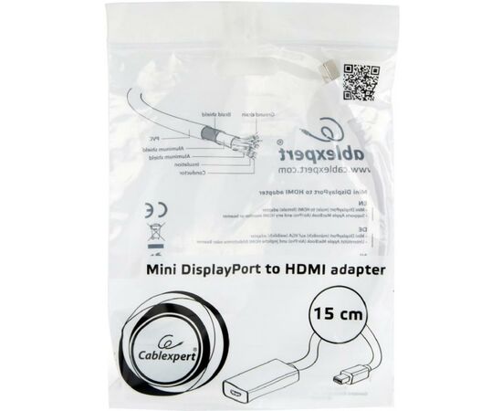 Переходник Mini DisplayPort to HDMI Cablexpert (A-mDPM-HDMIF-02-W), изображение 2 Переходник Mini DisplayPort to HDMI Cablexpert (A-mDPM-HDMIF-02-W), изображение 2